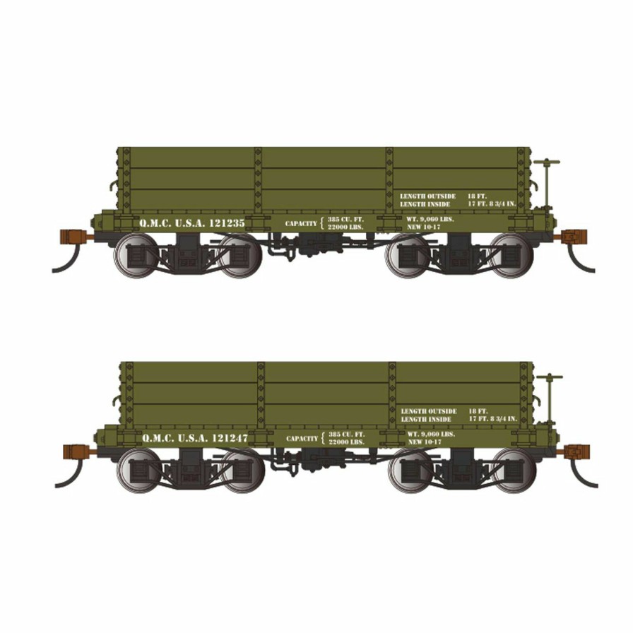 Bachmann Bachmann Industries O Sp On30 18 Lowside Gon Us Quartermaster #121235 & 121247, Green