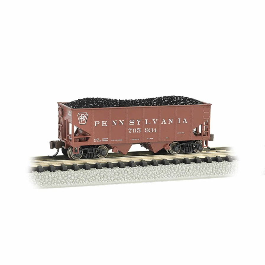 Bachmann Bachmann Industries N 55-Ton 2-Bay Hopper Prr Tuscan Red #705934