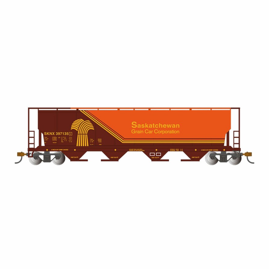 Bachmann Bachmann Industries Ho 4-Bay Cylindrical Hopper With Fred, Sknx Brown & Orange